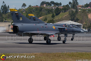 Avion de Combate IAI Kfir de la Fuerza Aérea Colombiana.