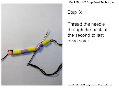 Click the image to view the beaded back stitch beading tutorial image larger.