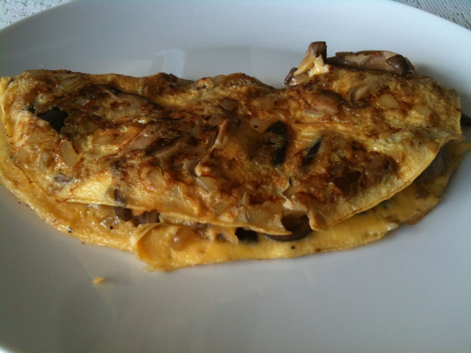 Pensando na Janta Omelete com Cogumelo