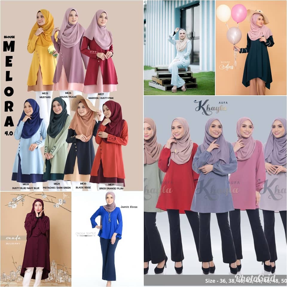 Pelbagai koleksi.blouse.muslimah sesuai dipakai seharian