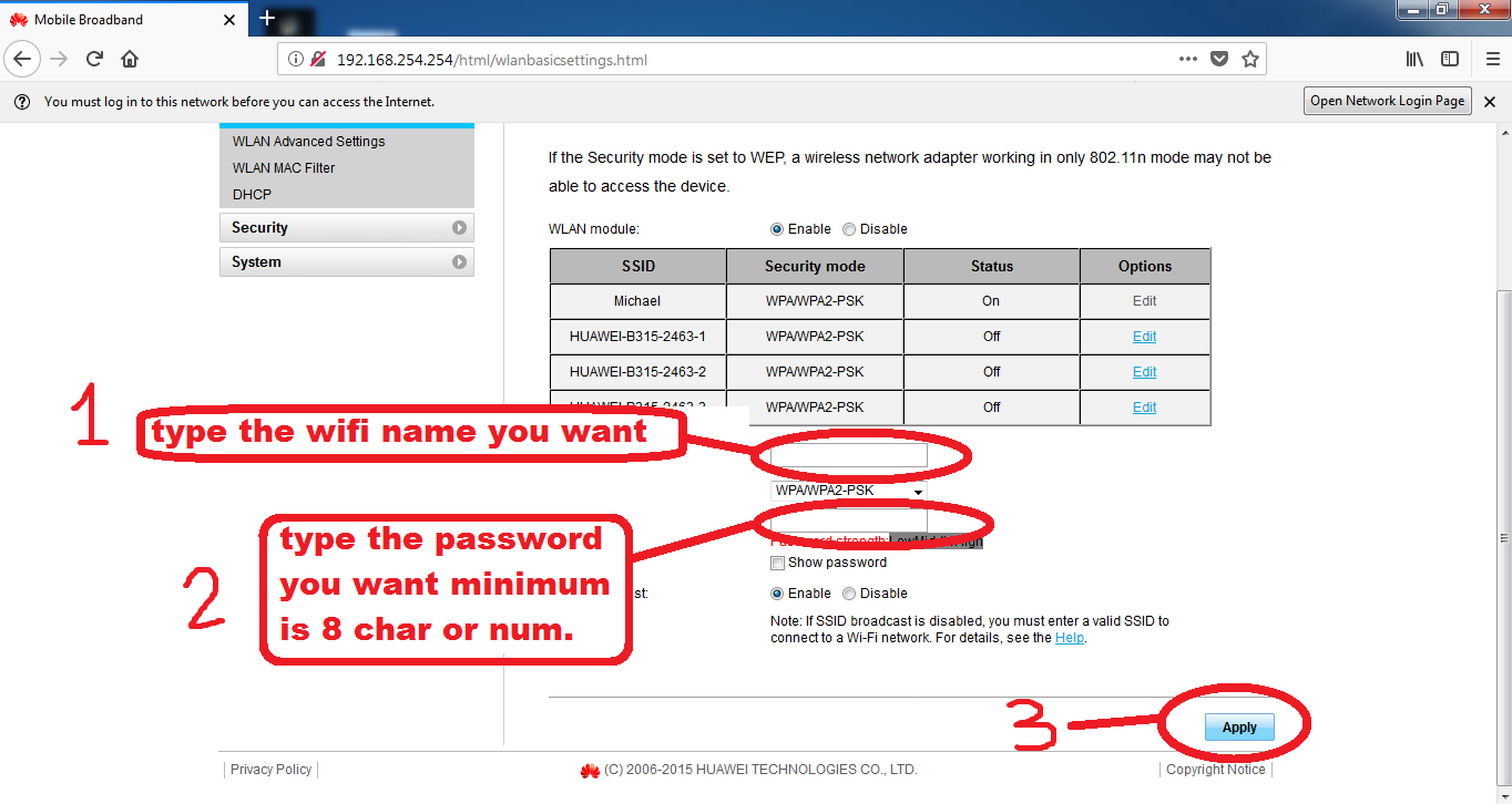 tecmykel How to change WIFI password of Globe B315s936 LTE modem.