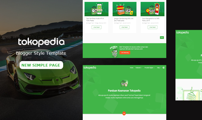 TokoPedia Simple - Template Blogger for Landing Page