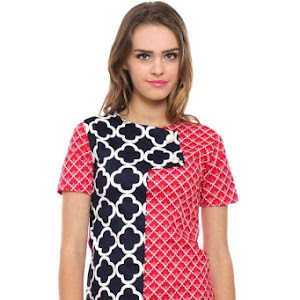 Mini Dress Batik Red Lucky Sunday