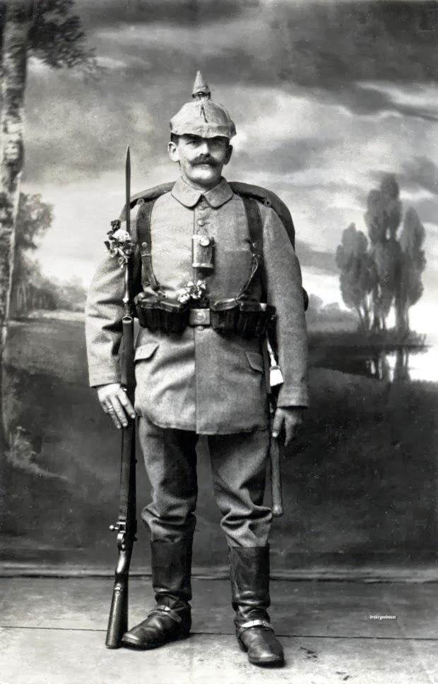 Studio Portraits of German Soldiers With Flowers, ca. 1910s ~ Vintage ...