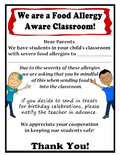 allergy letter food parents aware classroom peanut school allergies nut teacher posters poster edited substitute kids letters parent preschool thriving