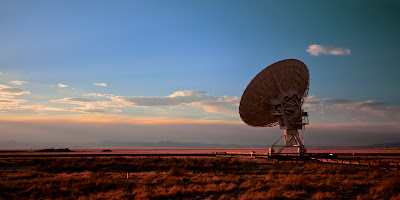 Very Large Array, National Radio Astronomy Observatory, panorama sunset, New Mexico