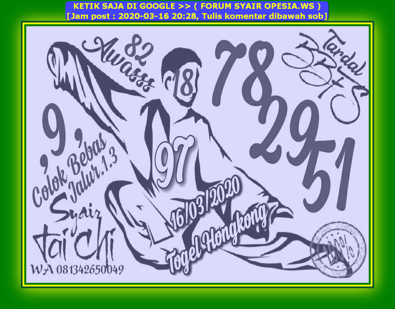 1 New Message Kode Syair Hongkong 16 Maret 2020 Forum Syair Togel Hongkong Singapura Sydney 1 New Message Kode Syair Hongkong 16 Maret 2020 Forum Syair Togel Hongkong Singapura Sydney