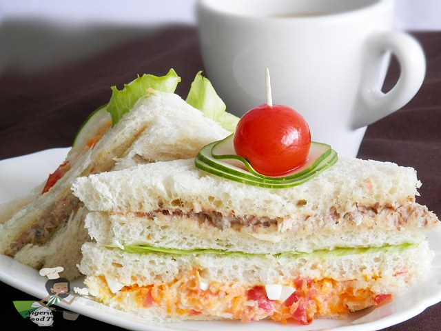 Nigerian Salad Sandwich, Nigerian Sandwich, nigerian food tv recipes