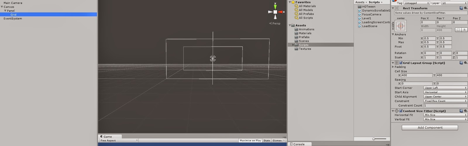 Dynamic grid in Unity3d 4.6UI