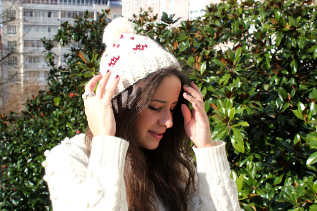DIY gorros de lana dos agujas