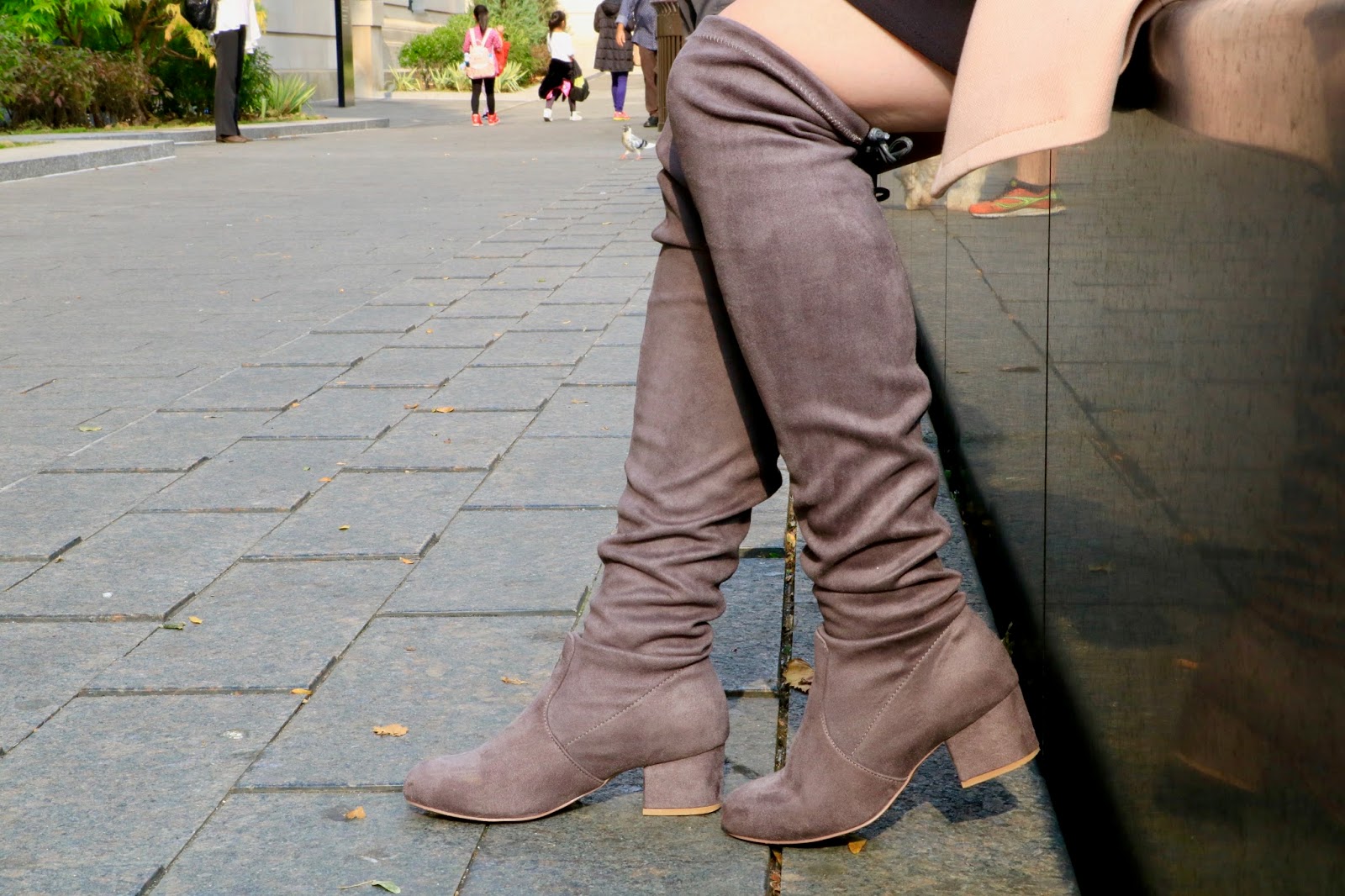 gray suede boots