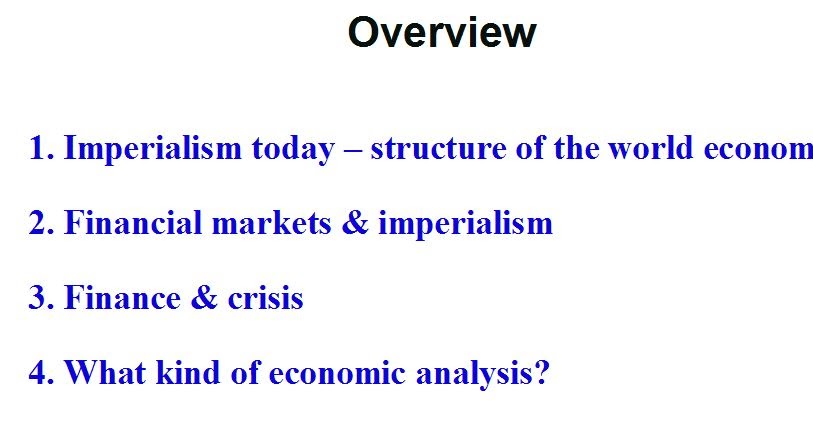 Economics of Imperialism: Economic Analysis & Imperialism Today