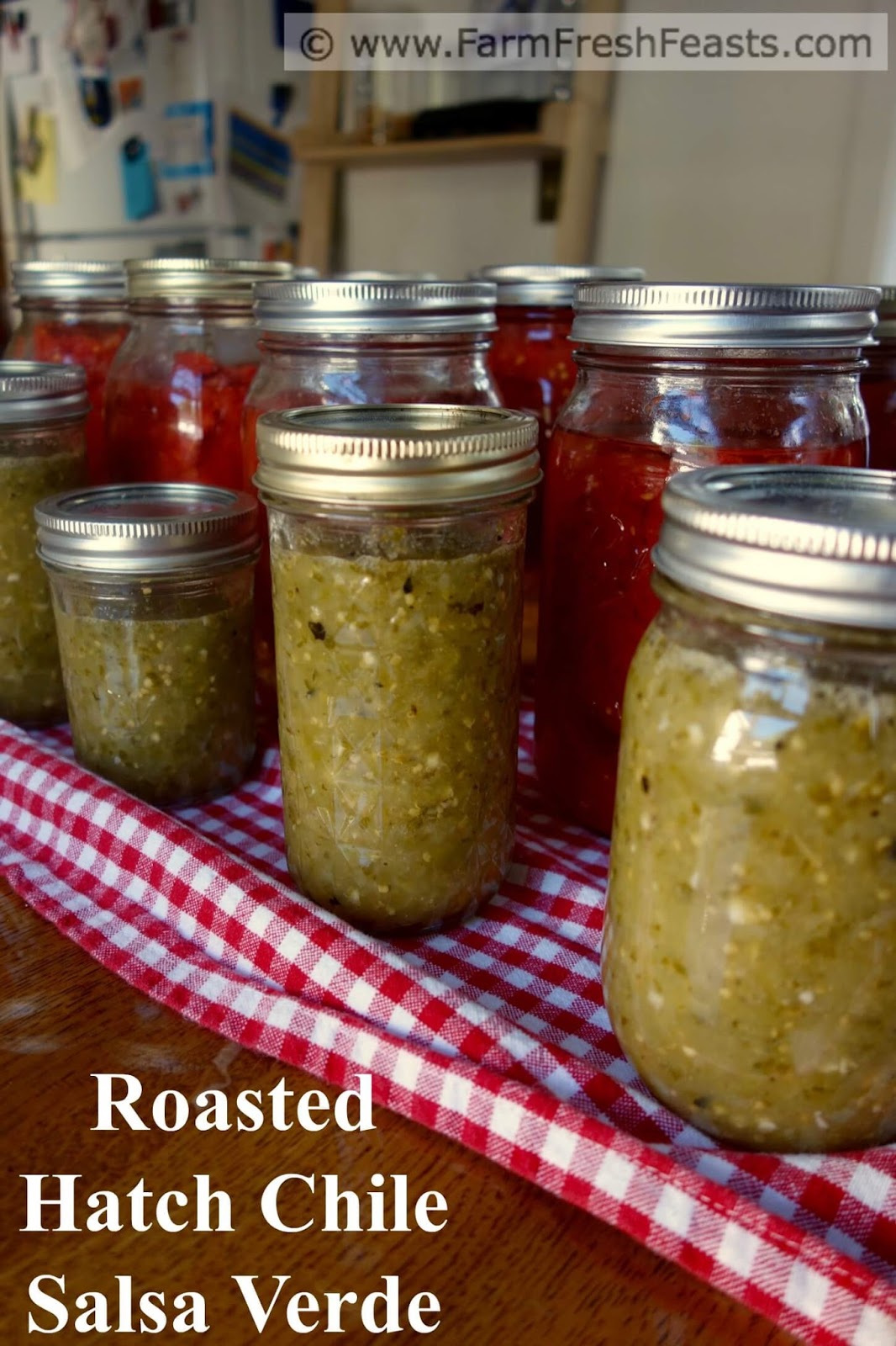 Farm Fresh Feasts Salsa Verde with Roasted Hatch Chiles (Canning recipe)