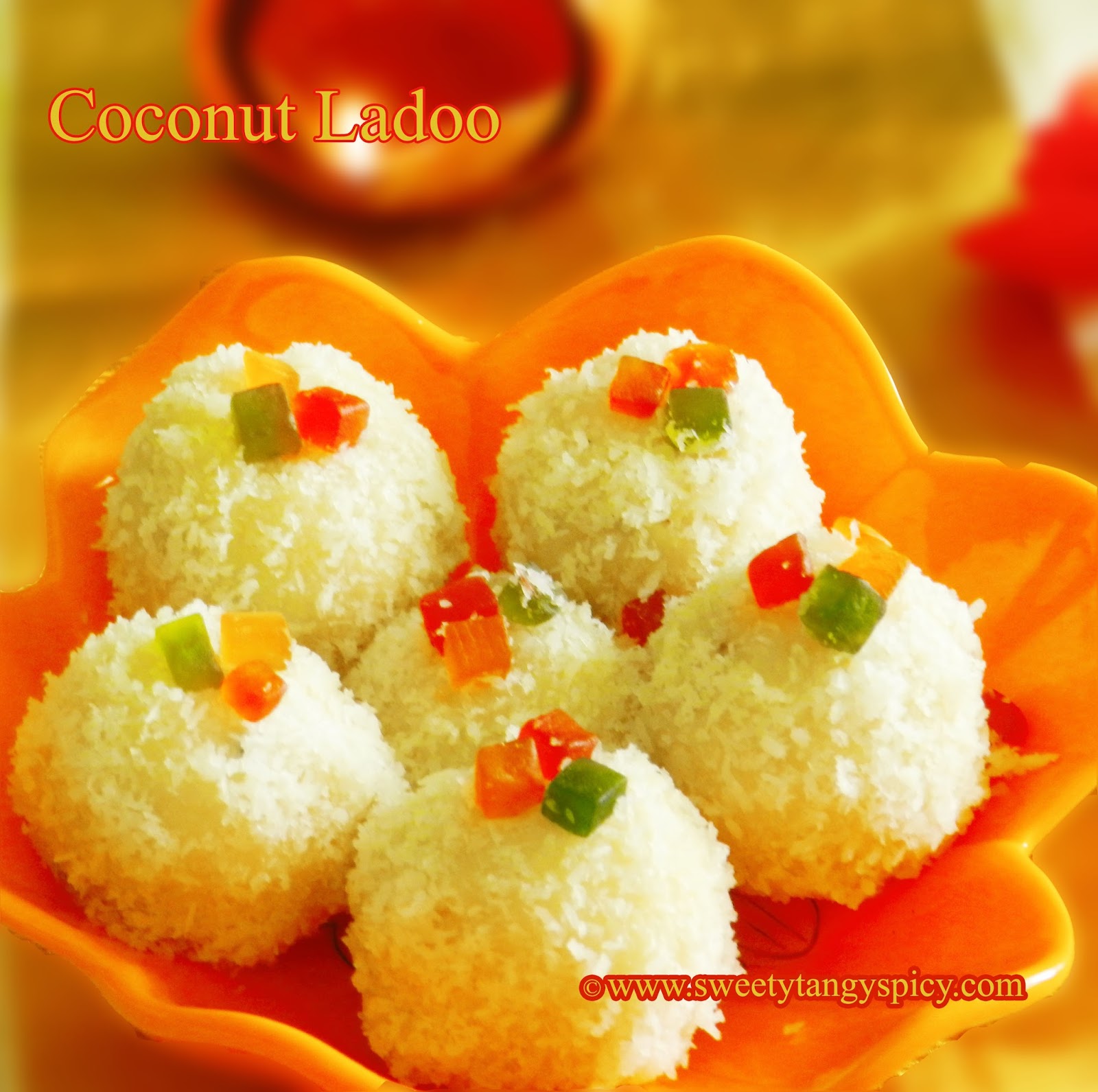 Coconut ladoo with step by step photos