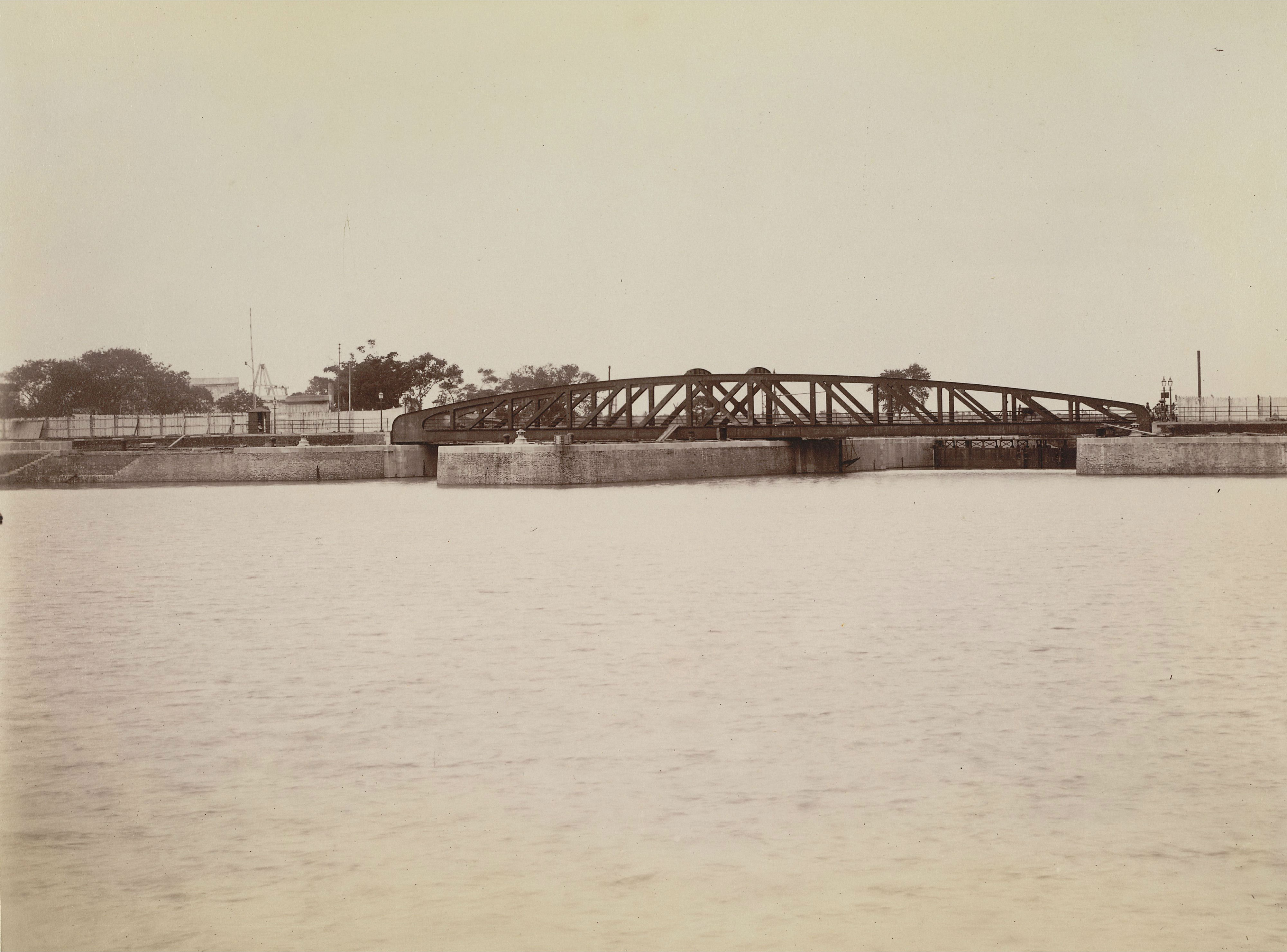 Calcutta (Kolkata) Docks with the SwingBridge Gates at the Entrance to