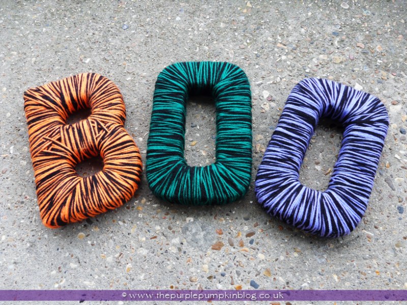 BOO! Yarn Wrapped Letters Halloween Decoration