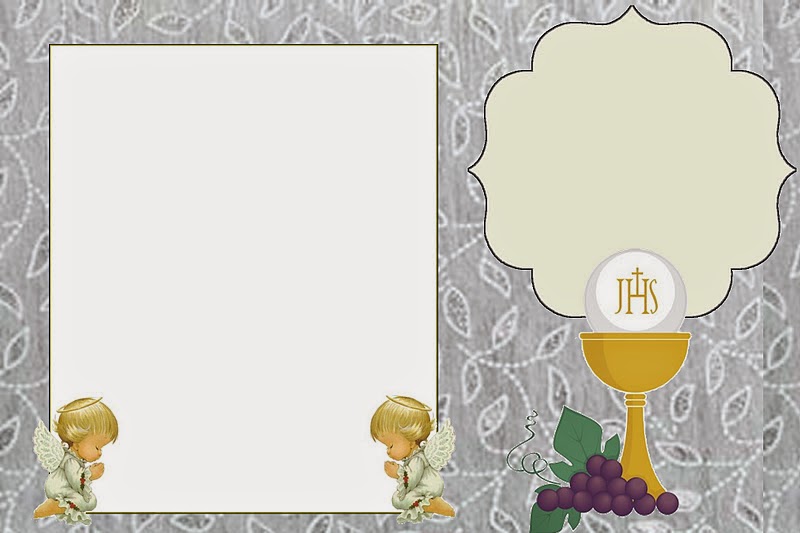 First Communion : Free Printable Invitations, Labels or Cards.