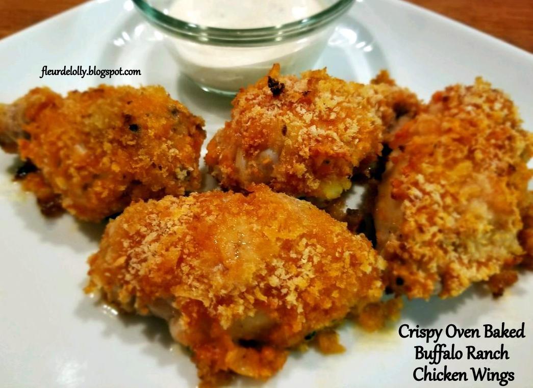 Fleur de Lolly Wing Wednesday Crispy Oven Baked Buffalo Ranch Chicken