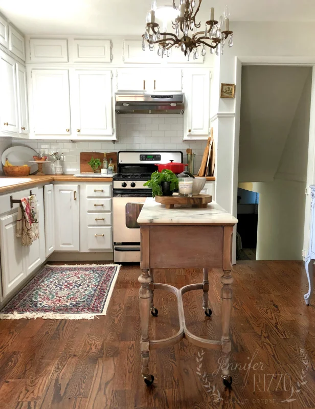 Using a sewing table as kitchen island