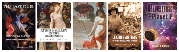 Collage of book covers by Jennifer Fulford, Author