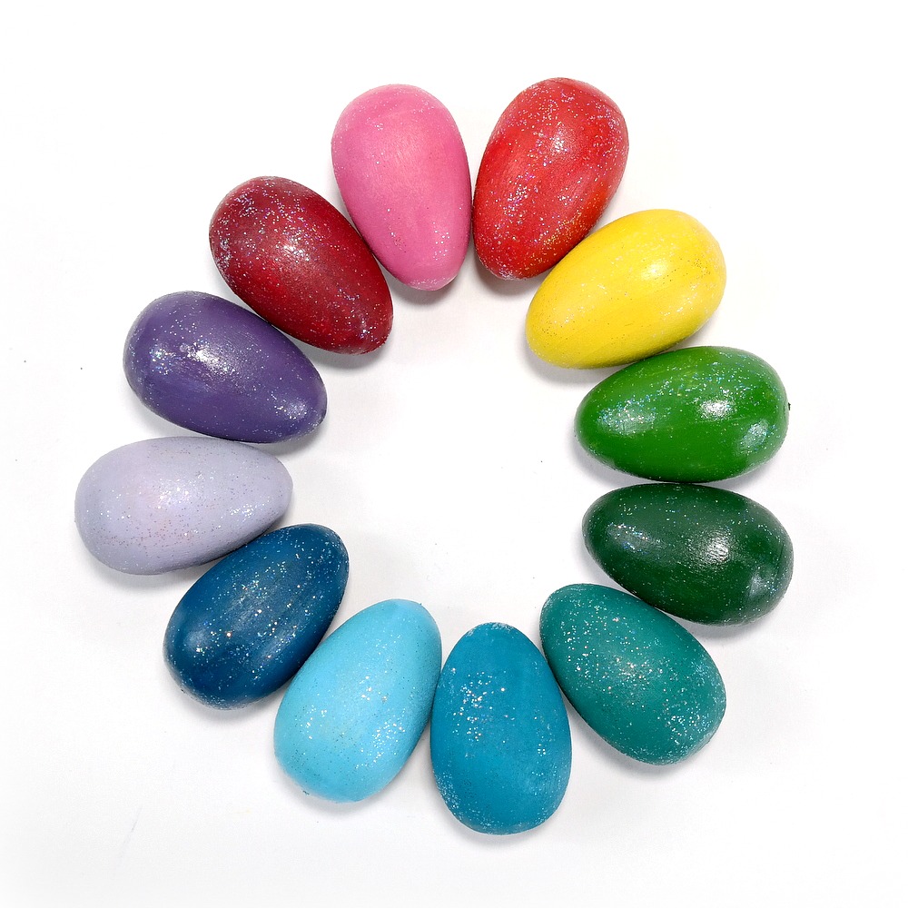 Color Elipse Rainbow Glitter Eggs Clearsnap