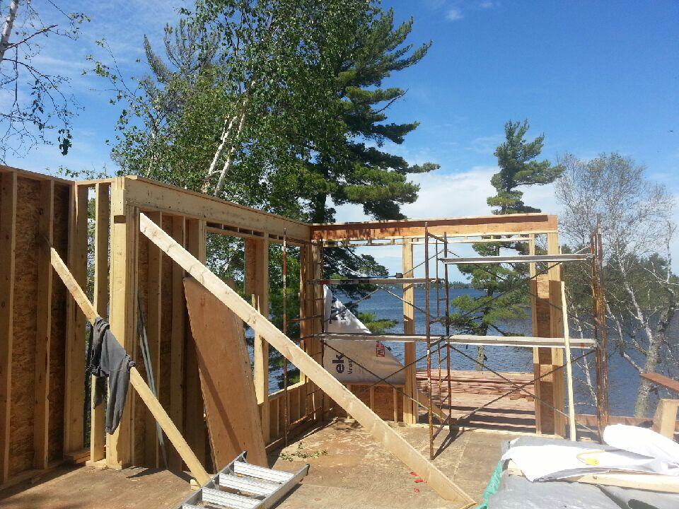 Beautiful Inside and Out Island Addition Framing Up