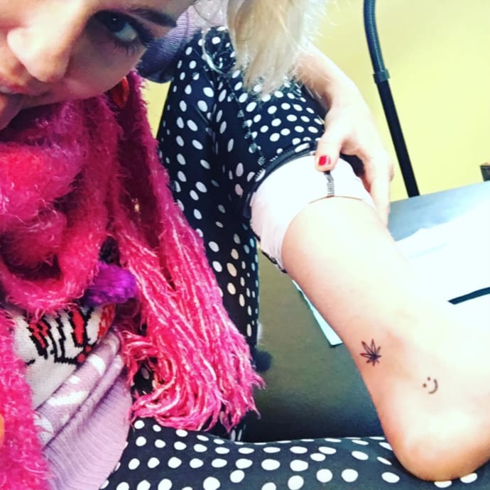 Miley Cyrus Has a Weed Tattoo, Surprising Absolutely No One
