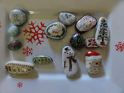 rocks painted christmas rock painting crafts hand holiday stone stones craft themed idea studio xmas pebbles santa fair artisana