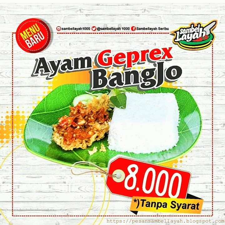 Ayam Geprek Bangjo, Menu Baru Dari Sambel Layah - sambellayah.com