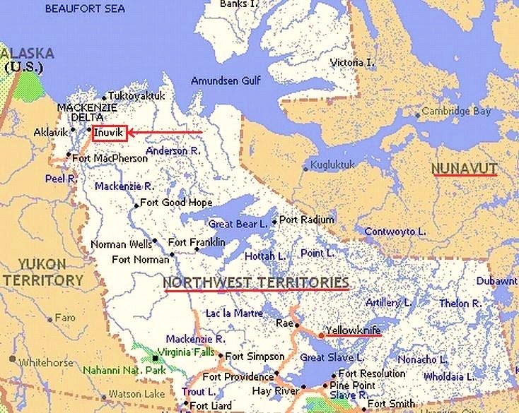 Ultima Thule Inuvik on the Mackenzie delta, Northwest Territories (NWT