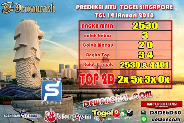 Prediksi Jitu Togel Singapore Tgl 14 Januari 2018 Situs Bocoran