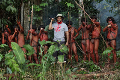Eli Roth on the set The Green Inferno