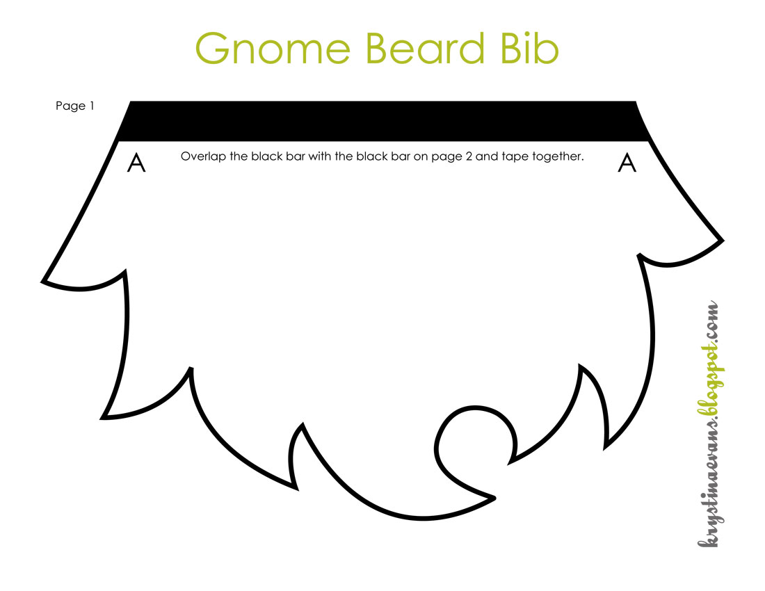 Printable Gnome Beard Template Printable Gnome Beard Template