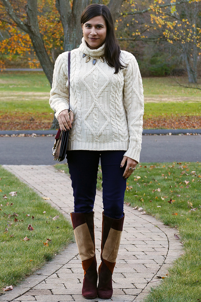 {outfit} Cream Sweaters and Rich Tones | Closet Fashionista