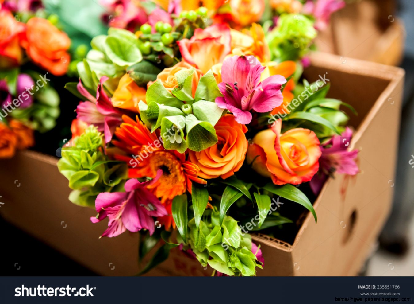 Gerbera Tulips And Mix Of Summer Flowers Bouquet For The Wedding