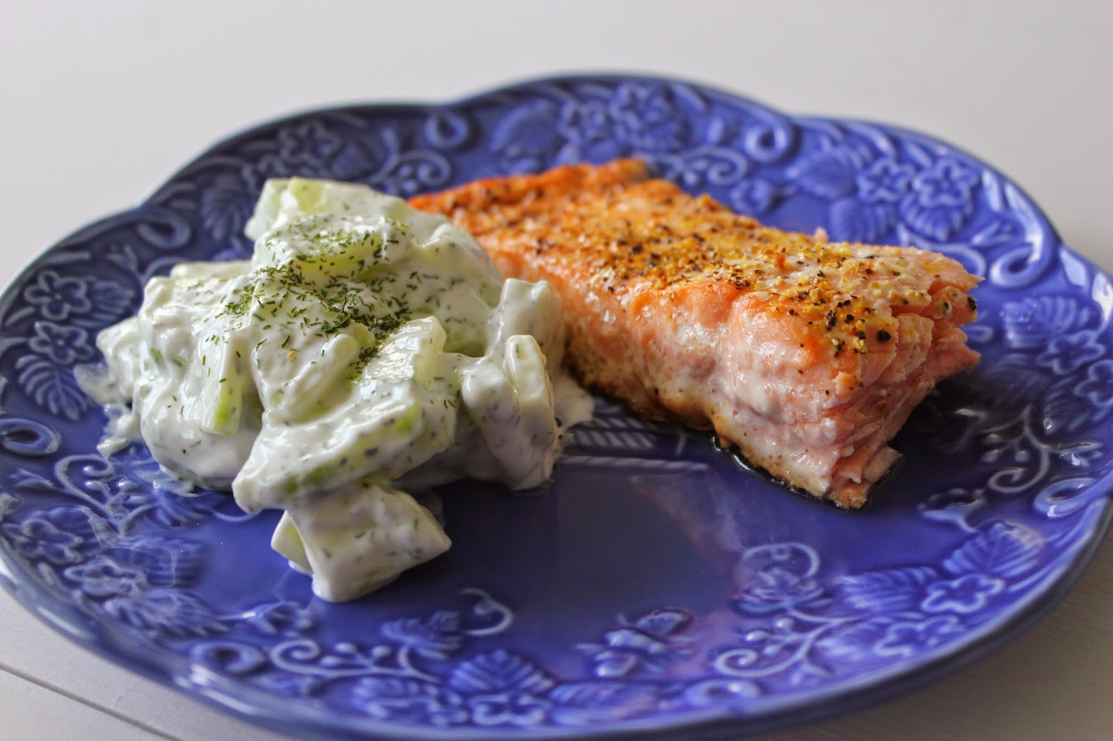 The Fit and Simple Life Salmon & Yogurt Cucumber Salad