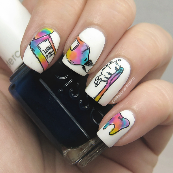 Nail Art Rainbow For 31dc2016 Dental Stamping Yes Not Gonna Lie I Really Like My Dentist Hi Dr Carrie And When This Post Is Live M Going To Go It On Her Company Facebook Page Haha
