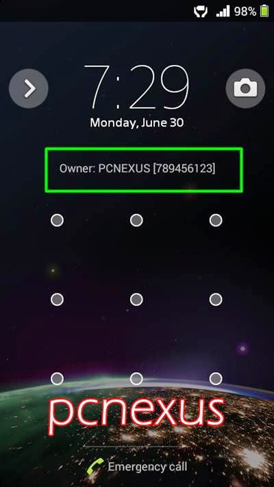 owner name on android lockscreen