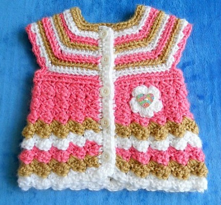 Baby Cardigan "Stripes and Bubbles" - Free Pattern
