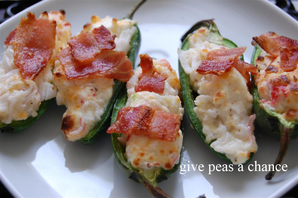 Give Peas a Chance Crab Stuffed Jalapenos