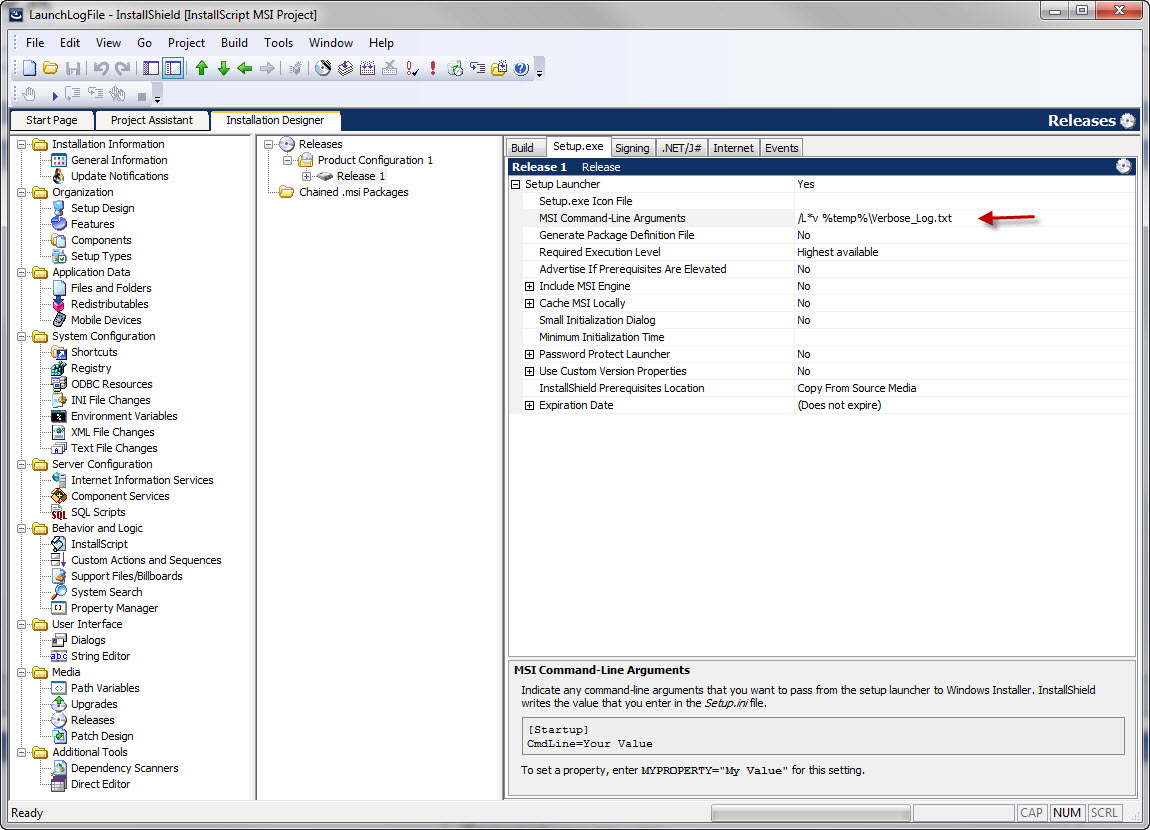 InstallShield How To How to launch log file after completing install