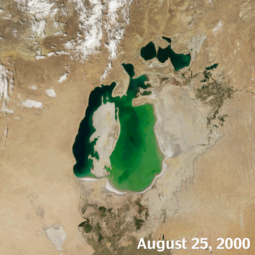 Μία από τις μεγαλύτερες λίμνες του κόσμου εξαφανίζεται -Δορυφορικές εικόνες της λίμνης Αράλης από τη Nasa