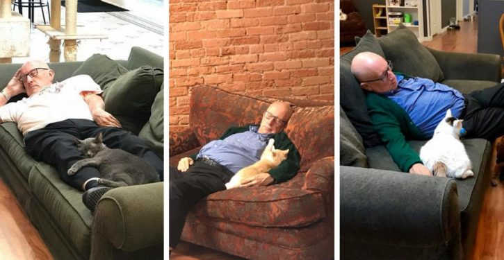 75-year-old Pensioner Visits The Shelter Animals Every Day And Sleeps With Cats