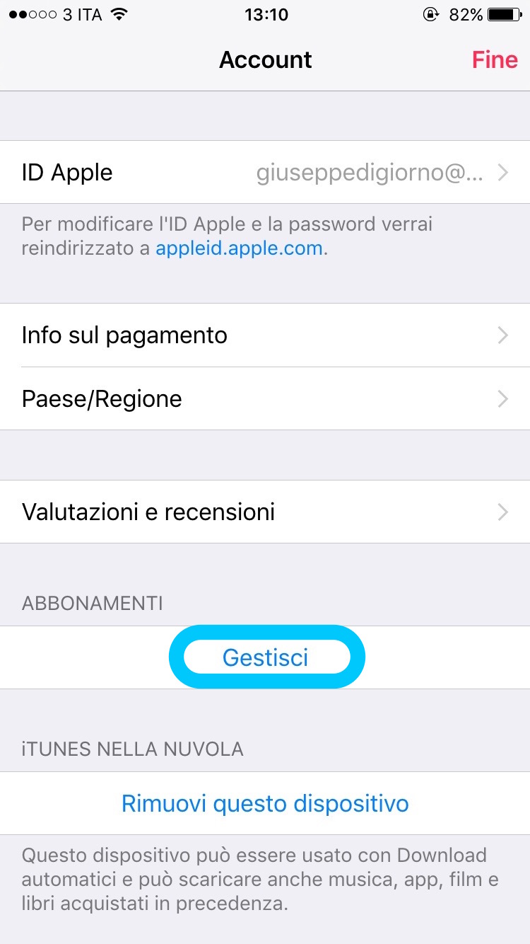 disattivare abbonamenti automatici iphone