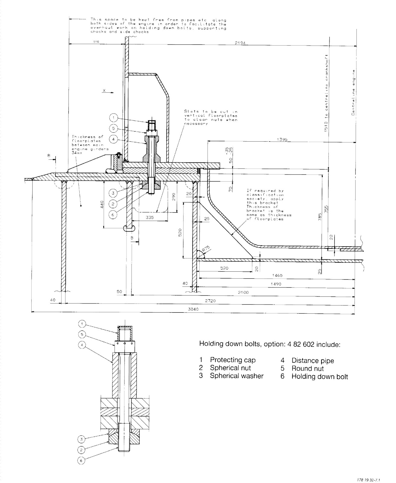 HOLDING DOWN BOLTS ARRANGEMENT