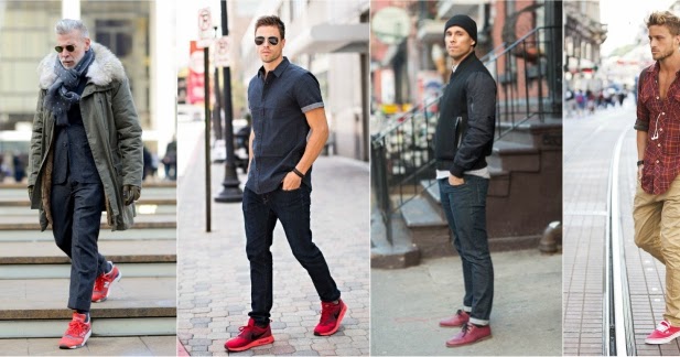 red shoes outfit male