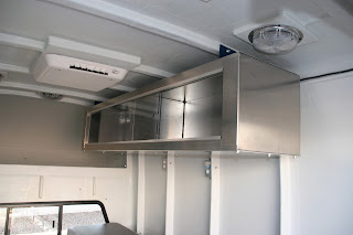 Service Body Ceiling Mount Storage Cabinet, Lighting, and A/C