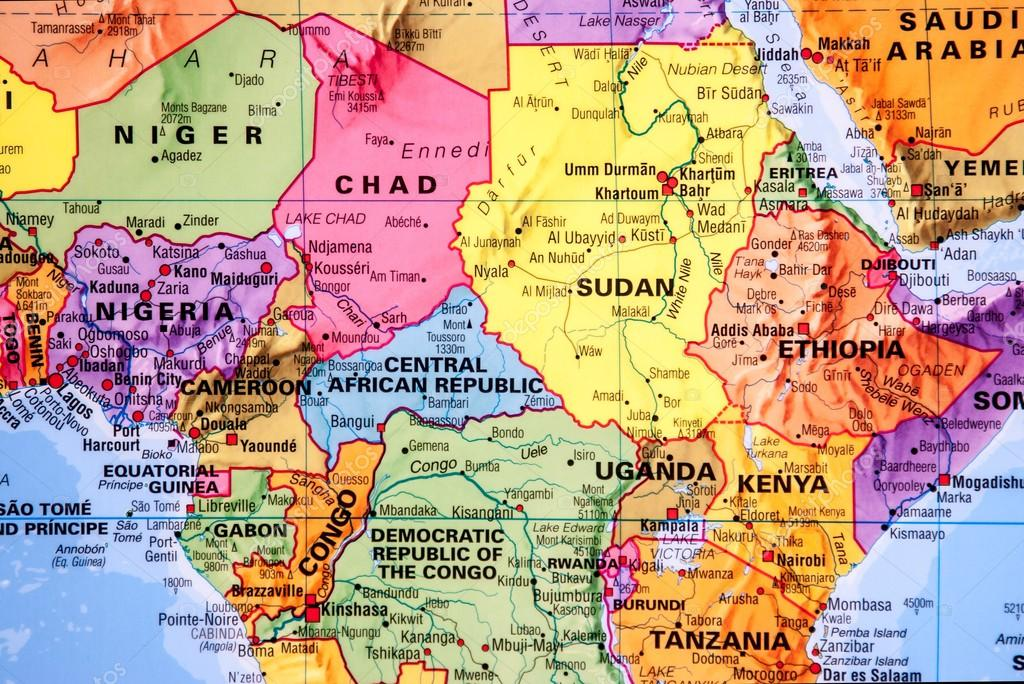 Карта центральной африканской республики