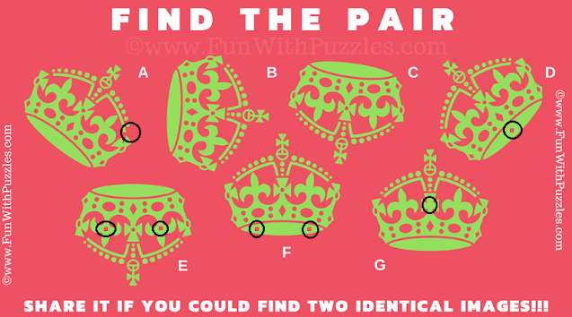 Find the Matching Pair: Crown Picture Puzzle Answer