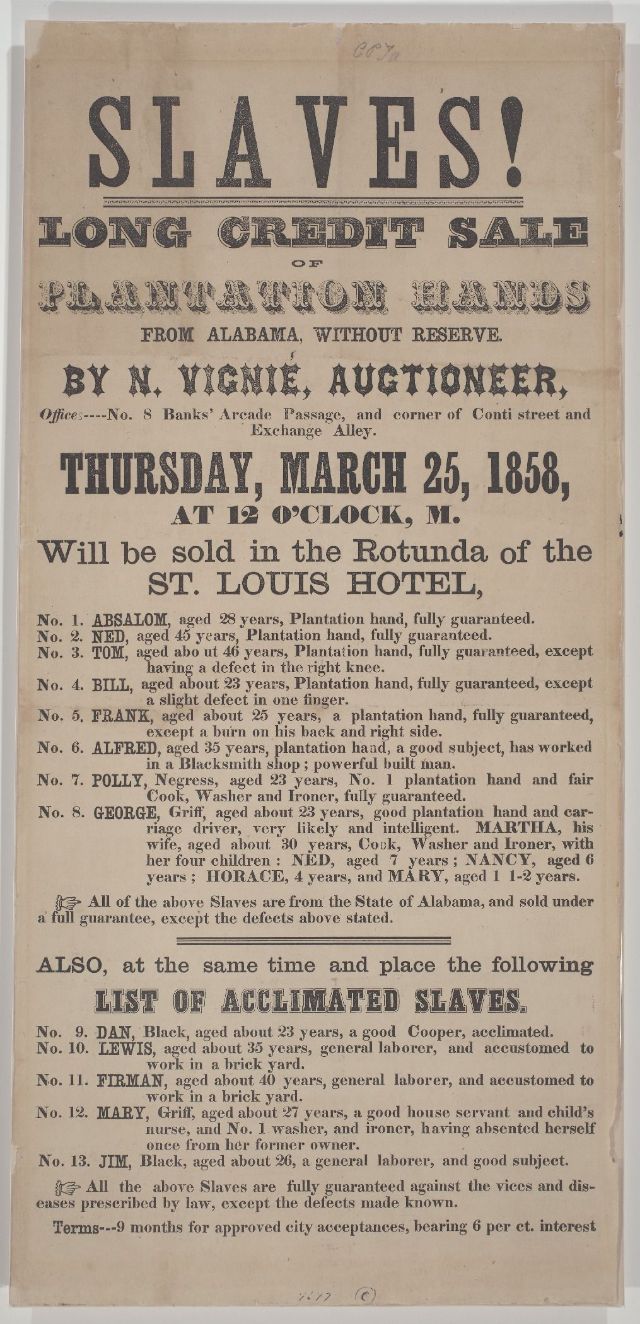 Unbelievable American Slave Sale and Auction Ads From the 19th Century vintage everyday